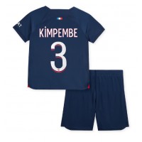 Stroje piłkarskie Paris Saint-Germain Presnel Kimpembe #3 Koszulka Podstawowej dla dzieci 2023-24 Krótki Rękaw (+ szorty)